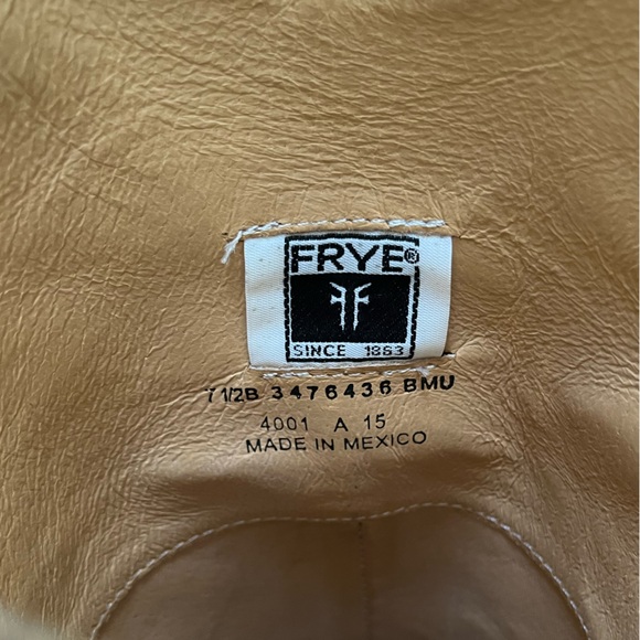 Frye Melissa Boot, Monogram Logo, Cognac/Black, Size 7.5 - Picture 8 of 9